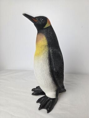 Vintage Emperor Penguin Rubber Toy Figure 11.5” Large Realistic Animal